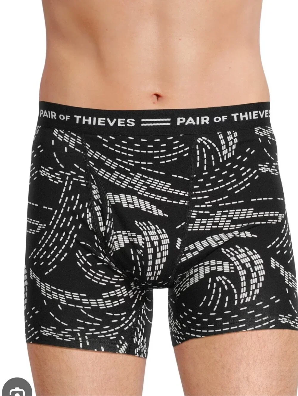 Pair Of Thieves Brief Cotton Blend Soft touch Opening In Front B&W Size S